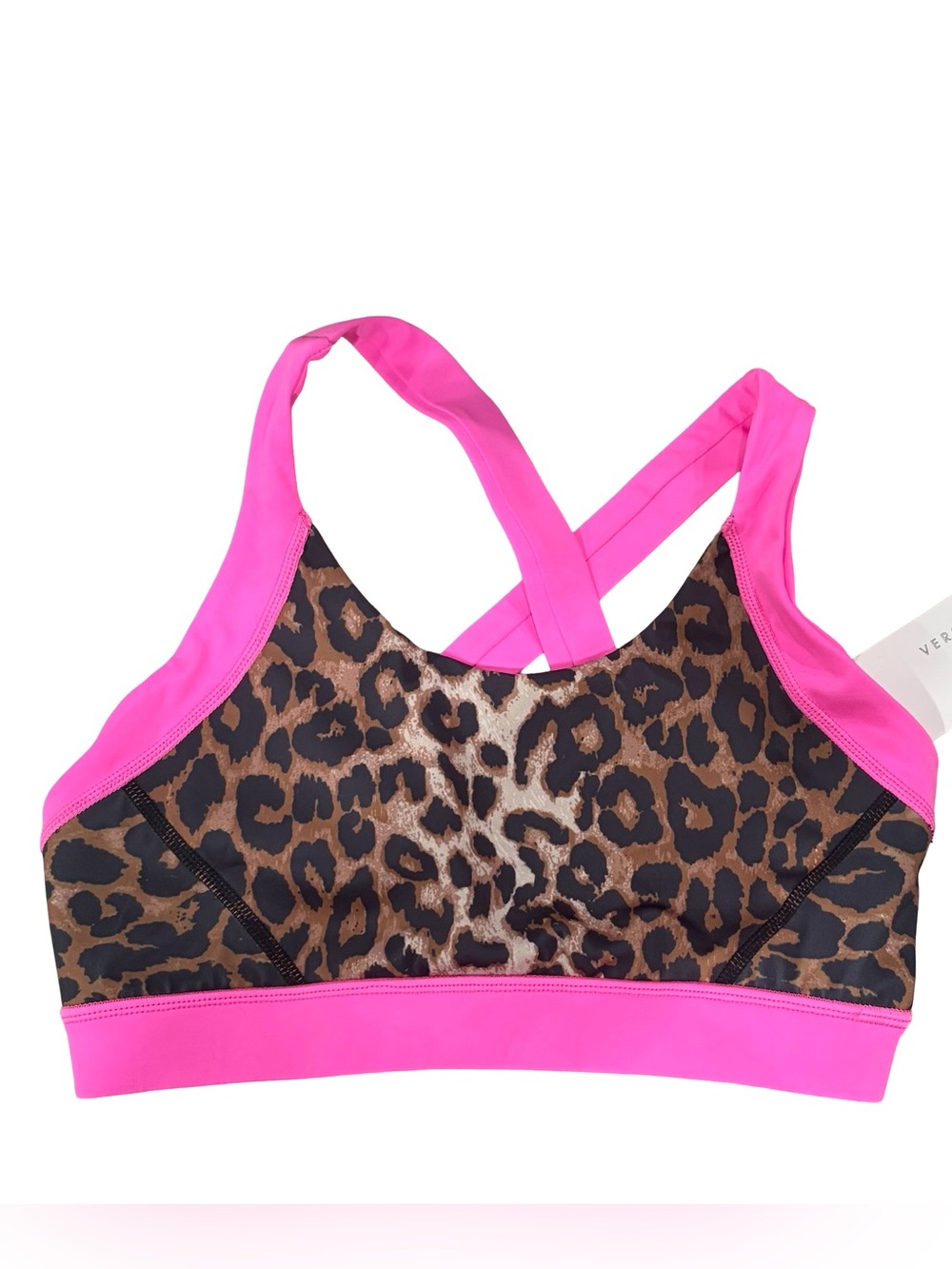 Veronica Beard x Bandier Hot Pink & Leopard Print Sports Bra Size XS NWT